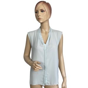 ZOA New York Women's Cap Sleeve V-Neck Light Blue Blouse XS